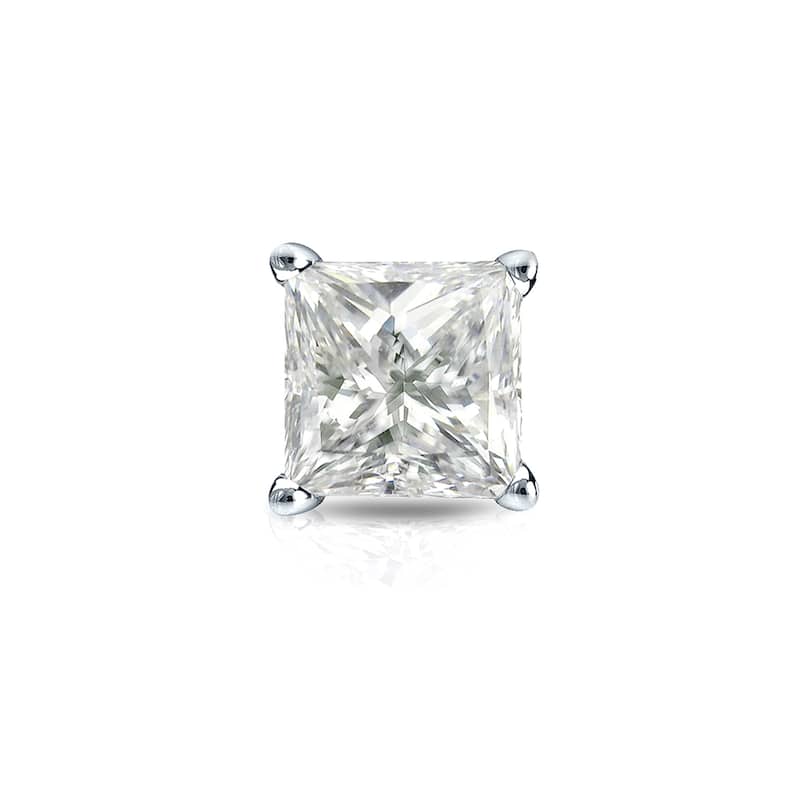 Auriya 14k Gold 1/4ct TDW Princess-Cut SINGLE STUD (1) Diamond Earring
