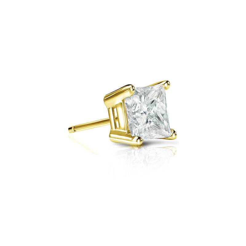 Auriya 14k Gold 1/4ct TDW Princess-Cut SINGLE STUD (1) Diamond Earring