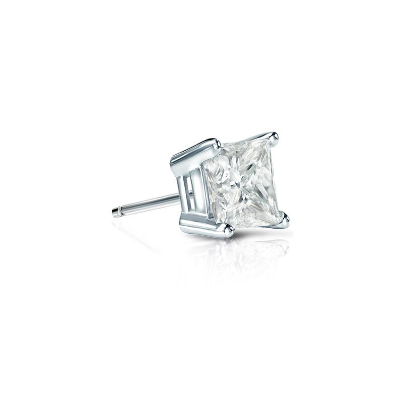 Auriya 14k Gold 1/4ct TDW Princess-Cut SINGLE STUD (1) Diamond Earring