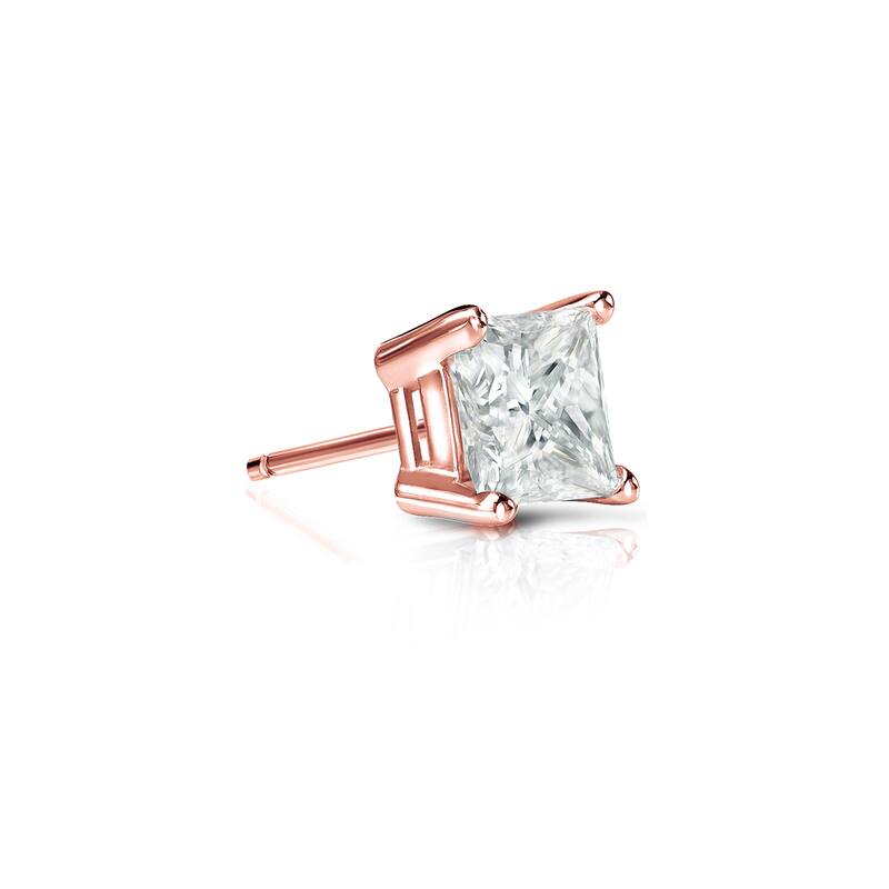 Auriya 14k Gold 1/4ct TDW Princess-Cut SINGLE STUD (1) Diamond Earring