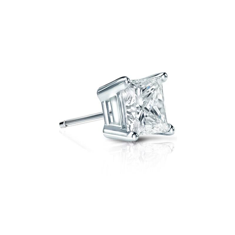 Auriya 1/3ctw Princess-Cut Diamond SINGLE STUD (1) Earring 14k Gold - White