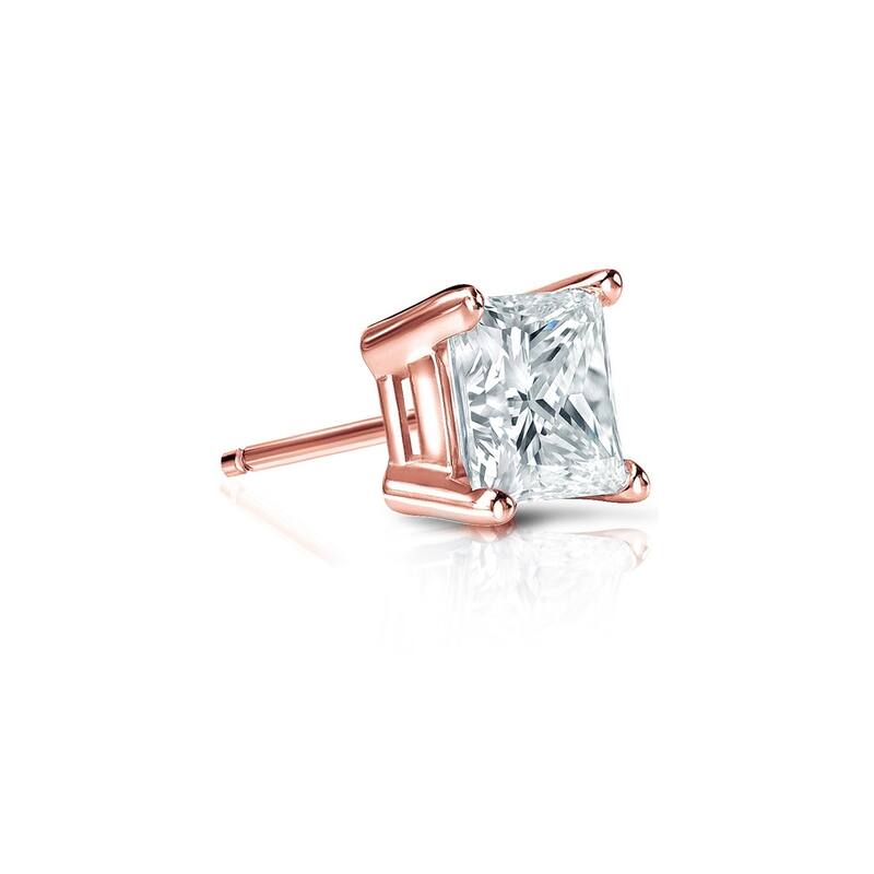 Auriya 1/3ctw Princess-Cut Diamond SINGLE STUD (1) Earring 14k Gold