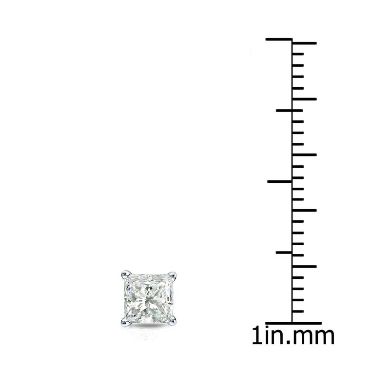 Auriya 14k Gold 1/3ct TDW Princess-Cut SINGLE STUD (1) Diamond Earring