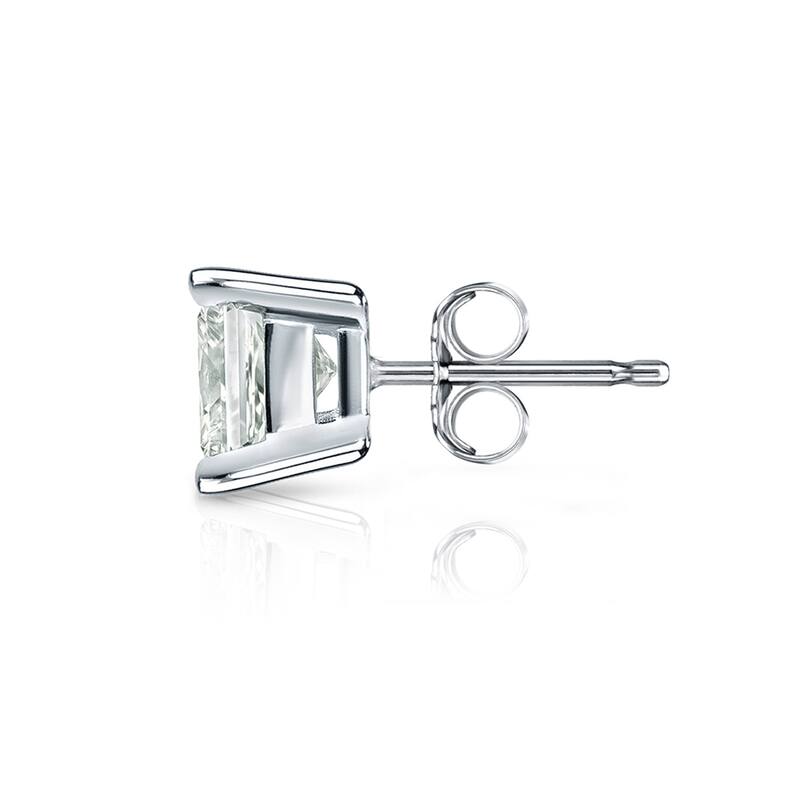 Auriya 14k Gold 1/3ct TDW Princess-Cut SINGLE STUD (1) Diamond Earring