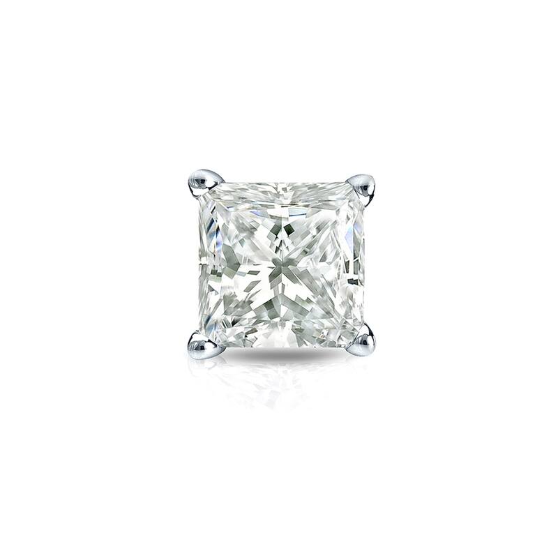 Auriya 14k Gold 1/3ct TDW Princess-Cut SINGLE STUD (1) Diamond Earring