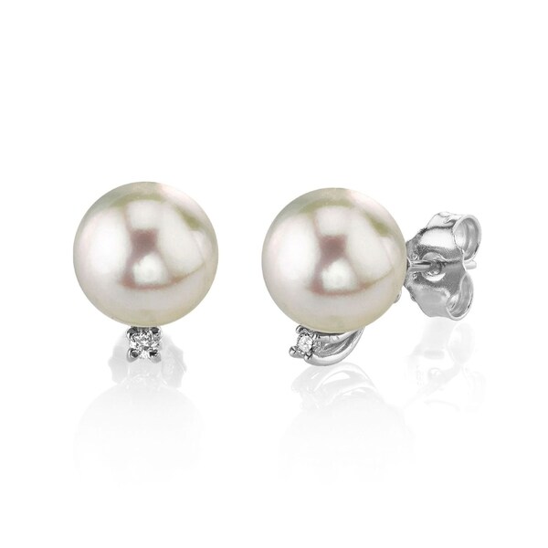 akoya pearl and diamond earrings