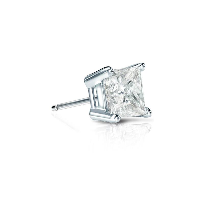 Auriya 1/3ctw Princess-Cut Diamond SINGLE STUD (1) Earring 14k Gold - White