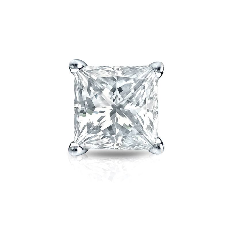 Auriya 14k Gold 1/2ct TDW Princess-Cut SINGLE STUD (1) Diamond Earring