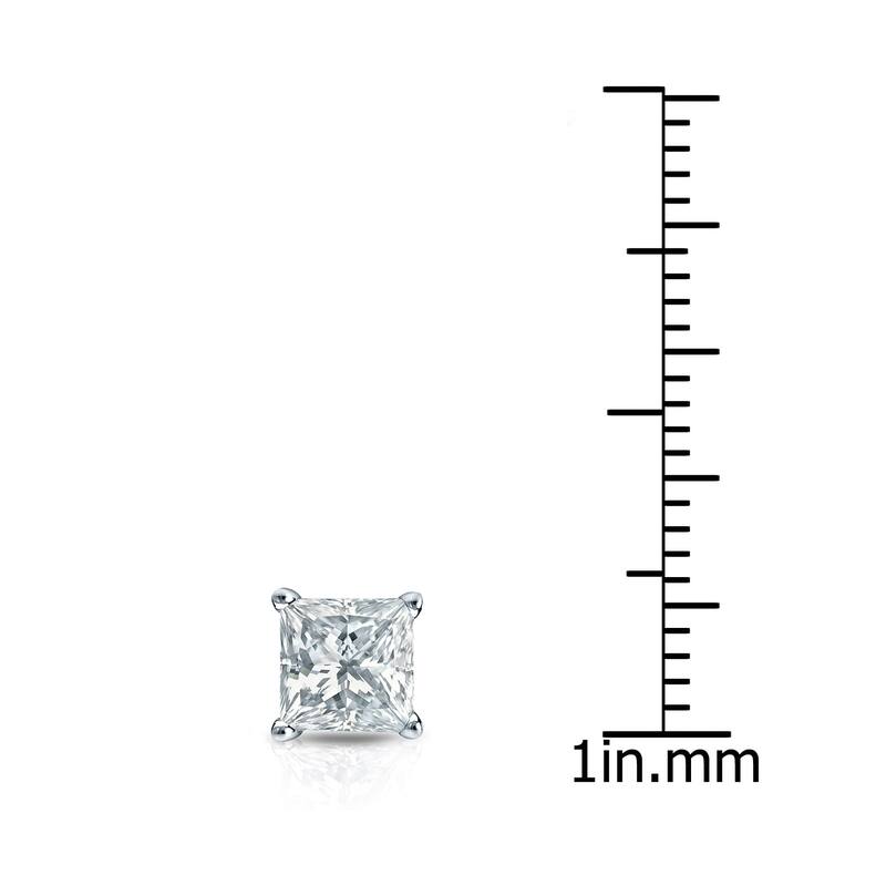 Auriya 14k Gold 1/2ct TDW Princess-Cut SINGLE STUD (1) Diamond Earring