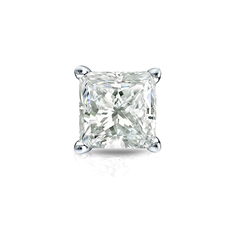 Auriya 14k Gold 1/2ct TDW Princess-Cut SINGLE STUD (1) Diamond Earring