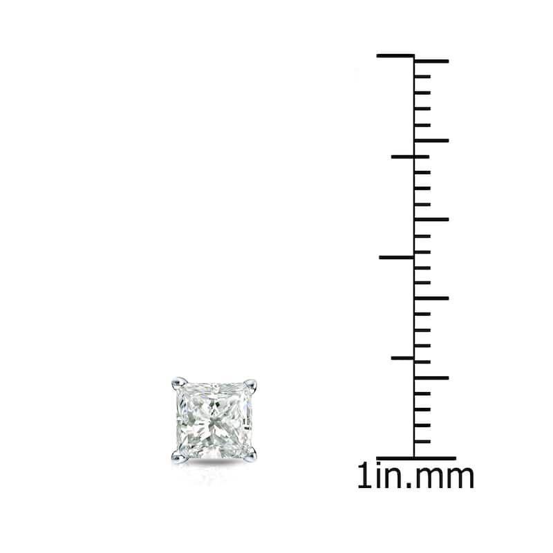 Auriya 14k Gold 1/2ct TDW Princess-Cut SINGLE STUD (1) Diamond Earring