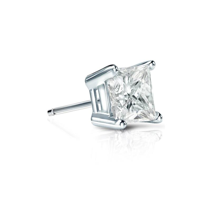 Auriya 1/2ctw Princess-Cut Diamond SINGLE STUD (1) Earring 14k Gold - White