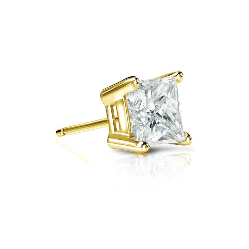 Auriya 1/2ctw Princess-Cut Diamond SINGLE STUD (1) Earring 14k Gold - Yellow