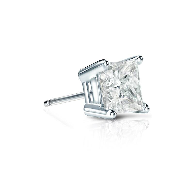 Auriya 1/2ctw Princess-Cut Diamond SINGLE STUD (1) Earring 14k Gold - White