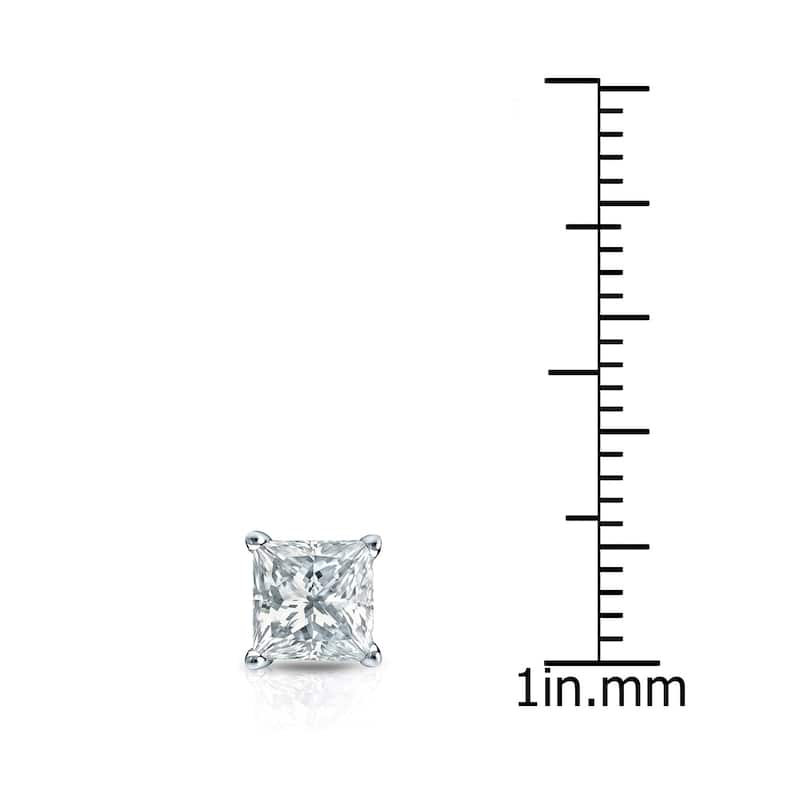 Auriya 14k Gold 3/4ct TDW Princess-cut SINGLE STUD (1) Diamond Earring