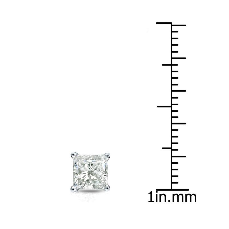 Auriya 14k Gold 3/4ct TDW Princess-Cut SINGLE STUD (1) Diamond Earring