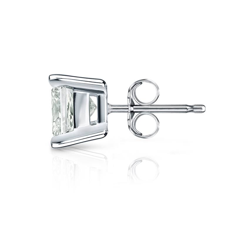 Auriya 14k Gold 3/4ct TDW Princess-Cut SINGLE STUD (1) Diamond Earring