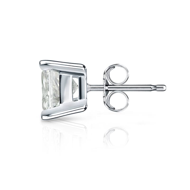 Auriya 14k Gold 3/4ct TDW Princess-Cut SINGLE STUD (1) Diamond Earring