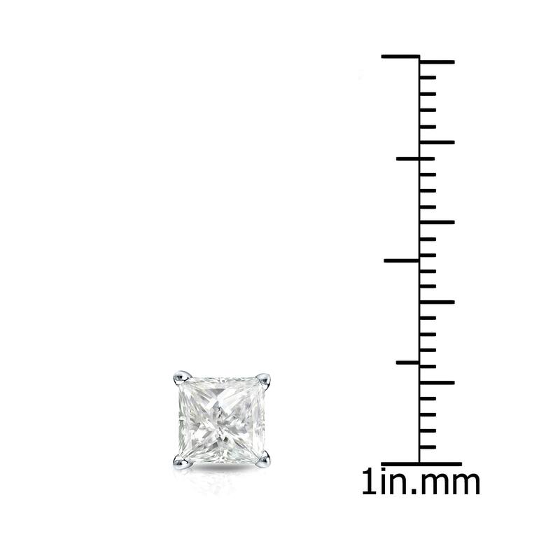 Auriya 14k Gold 3/4ct TDW Princess-Cut SINGLE STUD (1) Diamond Earring