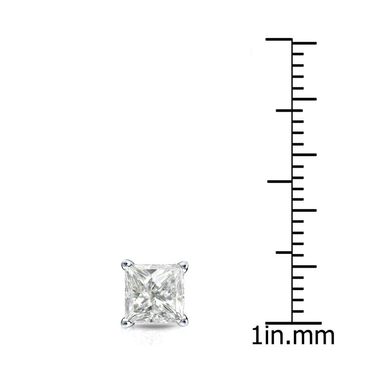Auriya 14k Gold 3/4ct TDW Princess-Cut SINGLE STUD (1) Diamond Earring
