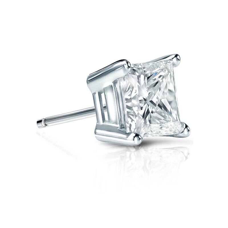 Auriya 1ctw Princess-Cut Diamond SINGLE STUD (1) Earring 14k Gold - White