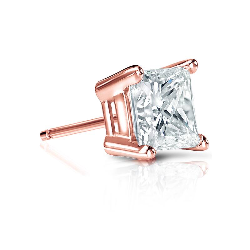 Auriya 1ctw Princess-Cut Diamond SINGLE STUD (1) Earring 14k Gold