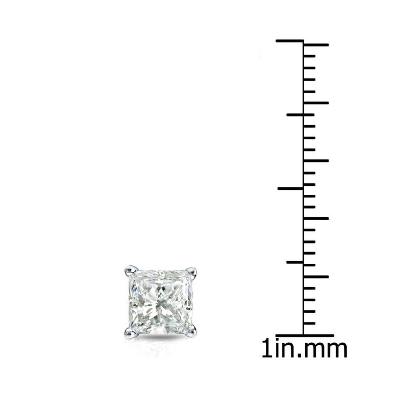 Auriya 14k Gold 1ct TDW Princess-Cut SINGLE STUD (1) Diamond Earring