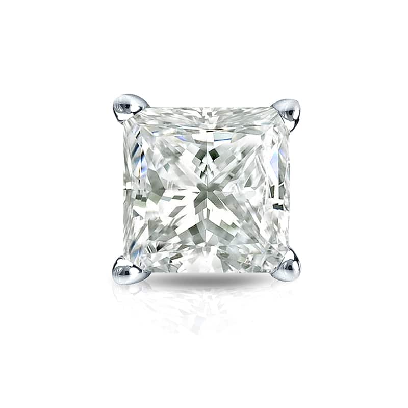 Auriya 14k Gold 1ct TDW Princess-Cut SINGLE STUD (1) Diamond Earring