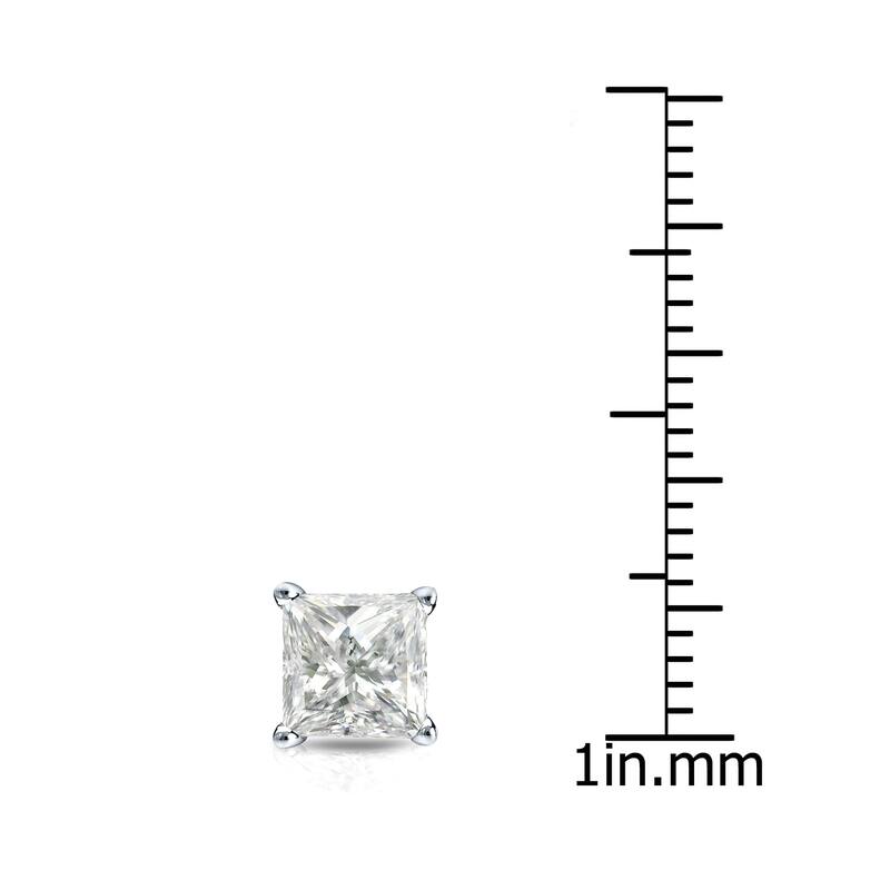Auriya 14k Gold 1ct TDW Princess-Cut SINGLE STUD (1) Diamond Earring