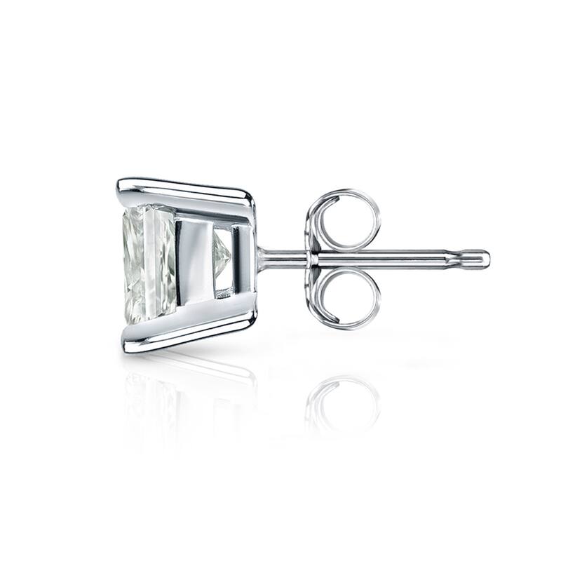Auriya 14k Gold 1ct TDW Princess-Cut SINGLE STUD (1) Diamond Earring
