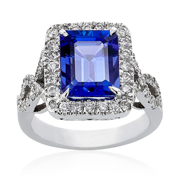 Shop 14k White Gold Tanzanite Diamond High-polish Ting ...