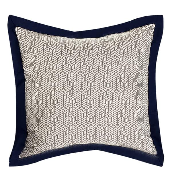 Demetri Navy Blue and White 8Piece King Size Trellis Comforter Set (As