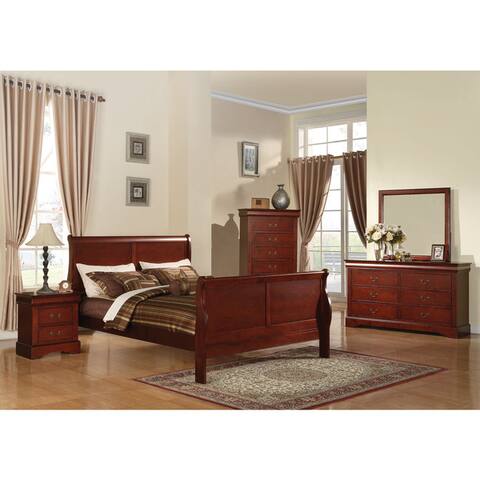 Acme Furniture Louis Philippe III Cherry Finish 4-piece Bedroom Set
