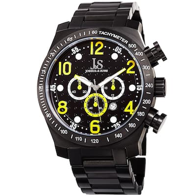 Joshua & Sons Men's Quartz Chronograph Tachymeter Stainless Steel Yellow Bracelet Watch