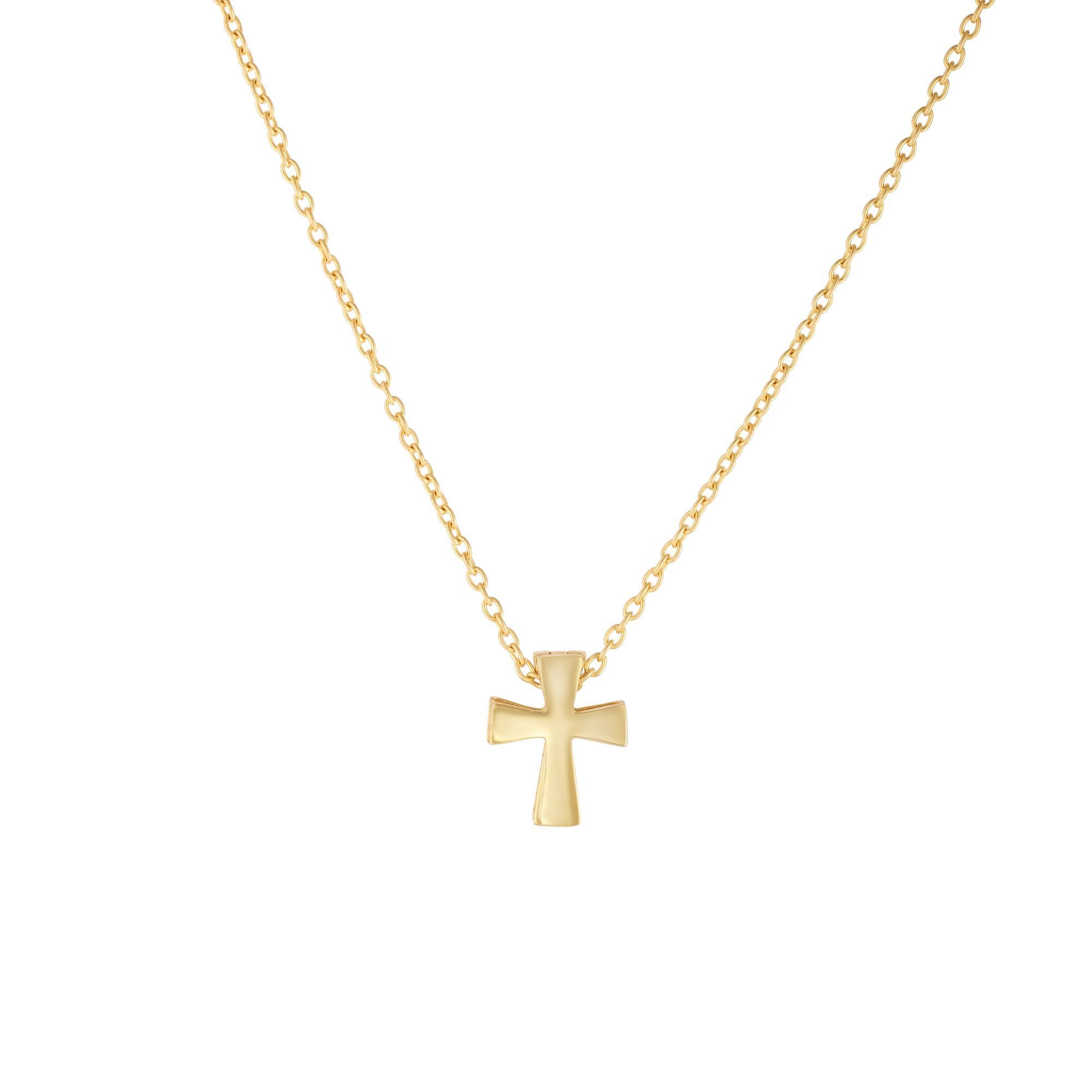 Rose & White Gold Shiny Diamond Cut Fancy Cross Pendant by IcedTime 14K Yellow 