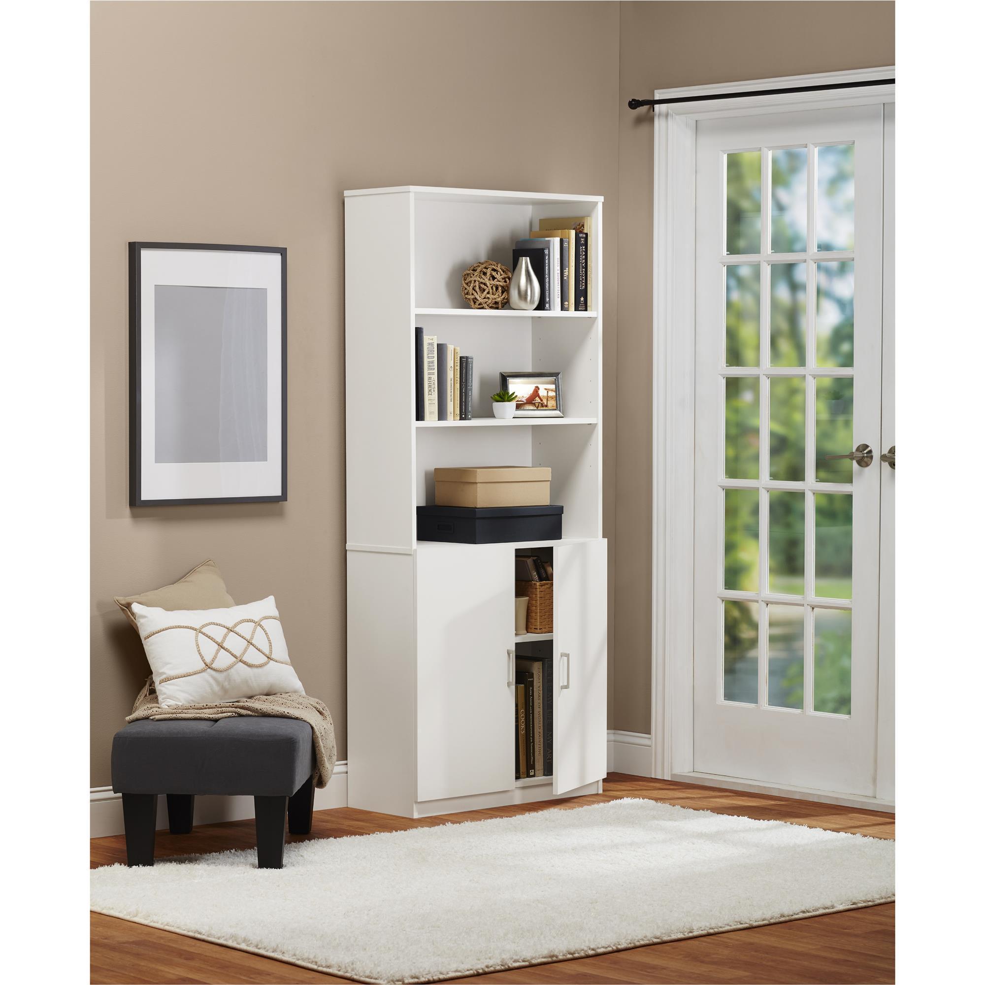 Shop Ameriwood Home Moberly White Bookcase with Doors On Sale Free