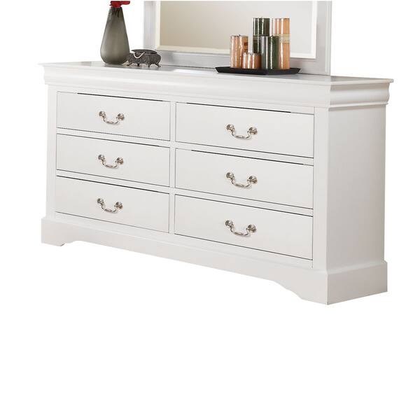 Shop Louis Philippe Iii White 6 Drawer Dresser Free Shipping
