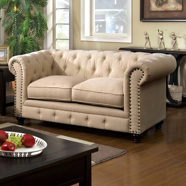 Shop Furniture Of America Mofi Traditional Fabric Tufted Tuxedo