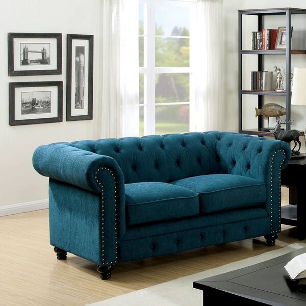 Shop Furniture Of America Mofi Traditional Fabric Tufted Tuxedo