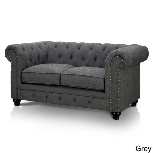 Shop Furniture Of America Mofi Traditional Fabric Tufted Tuxedo