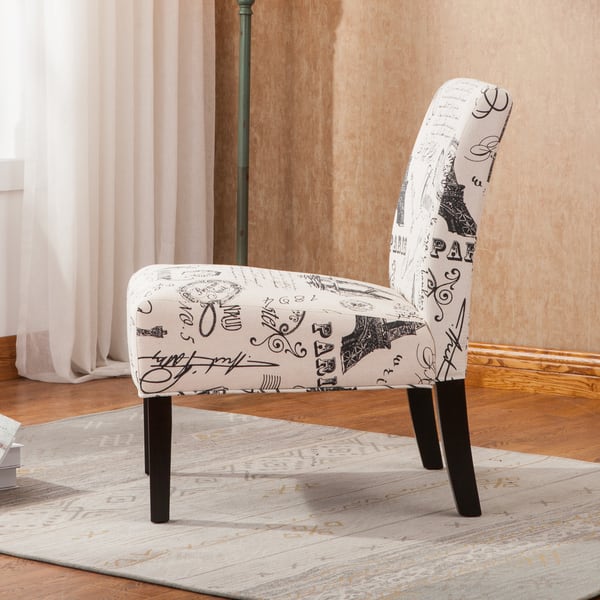Shop Goodale Oversized Paris Themed Linen Upholstered Accent Chair