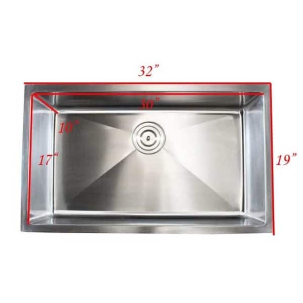 32-inch Stainless Steel Single-bowl Undermount 15-mm Radius Kitchen ...