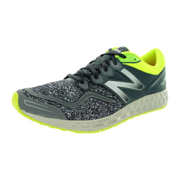 New Balance Men S Fresh Foam Zante Grey With Lime Yellow Running Shoe Overstock
