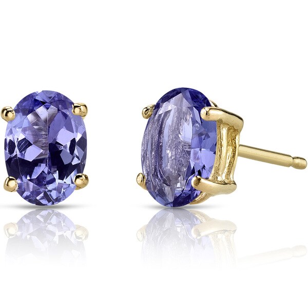 Oravo 14k Yellow Gold 1 2ct Tgw Tanzanite Oval Shape Stud Oravo 14k Yellow Gold 1 2ct Tgw Tanzanite Oval Shape Stud Earrings