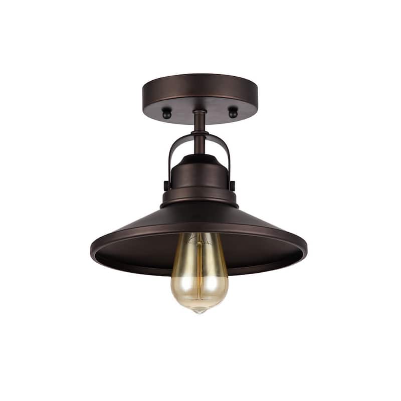 Chloe Industrial 1-light Oil Rubbed Bronze Semi-Flush
