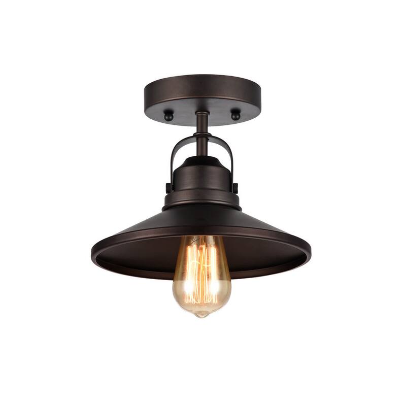 Chloe Industrial 1-light Oil Rubbed Bronze Semi-Flush