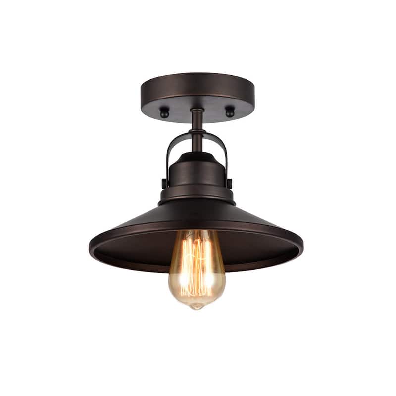 Chloe Industrial 1-light Oil Rubbed Bronze Semi-Flush