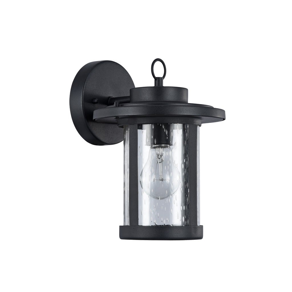 Transitional 1-light Textured Black Outdoor Wall Sconce