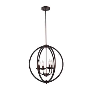 Industrial 4-light Oil Rubbed Bronze Pendant