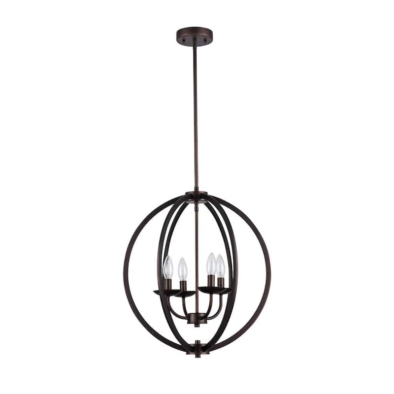 Industrial 4-light Oil Rubbed Bronze Pendant